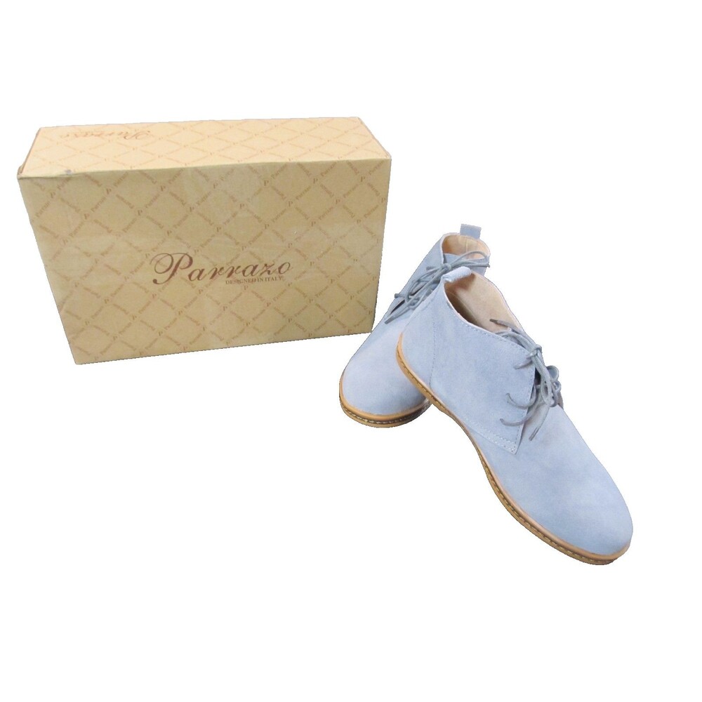 Parrazo Men’s Classic Chukka Desert Boots 6.5 Grayish Blue Suede Ankle Boot